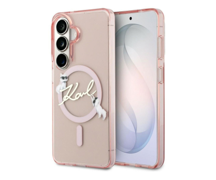 Etui do telefonów Karl Lagerfeld Etui KC Script MagSafe do Galaxy S26 różowy